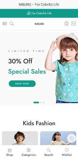 Android application NIBURO - Online Shopping App screenshort
