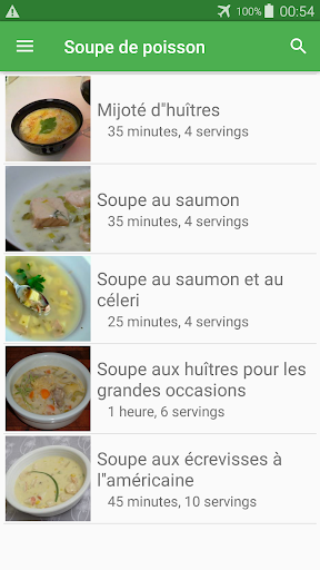 Soupe de poisson avec calories recettes français.