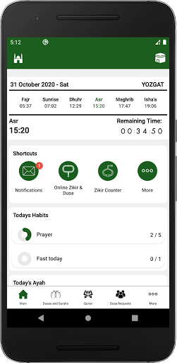 Android application Duaas and Surahs screenshort