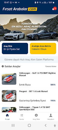Android application Fırsat Arabalar screenshort