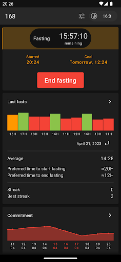 168 Intermittent Fasting Timer Screen 2