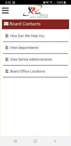 YRDSB Mobile App Screen 2