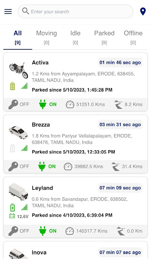 Android application trackandgo screenshort