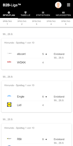 Android application B2B-Liga screenshort