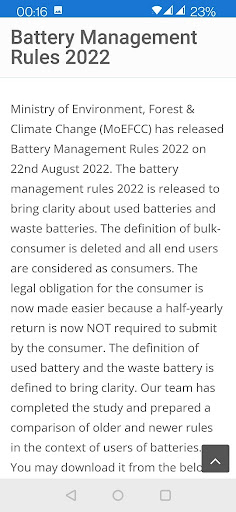 EHS Legal Updates (INDIA) Screen 2