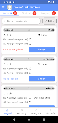 Android application Smart Cargo TMS - Chủ Xe screenshort