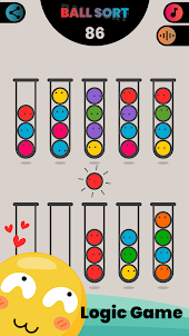 볼 정렬 색상 퍼즐 : 귀여운 이모지 색깔 게임