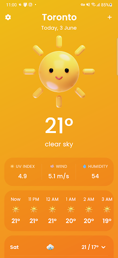 Android application Sunny: Weather forecast screenshort