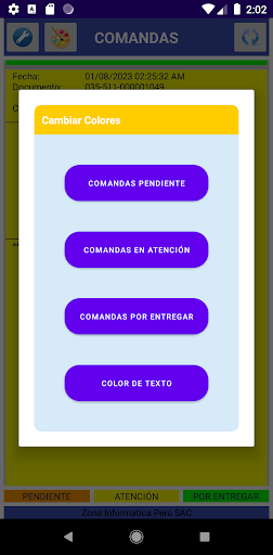 Comandas SIGES Screen 3