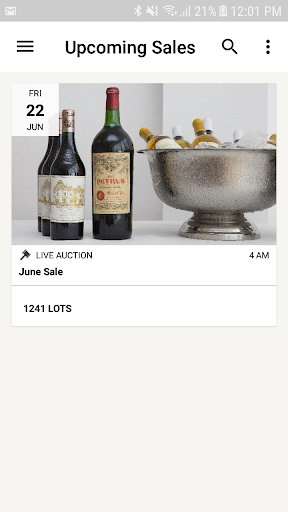 Android application Winefield's Auctioneers screenshort