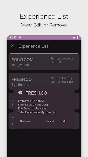 Work Experiences Manager Screen 3