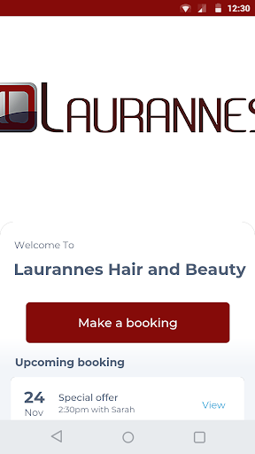 Android application Laurannes Hair and Beauty screenshort
