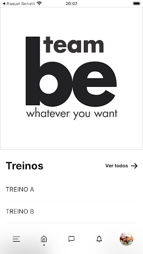 Android application TeamBe Treinos screenshort