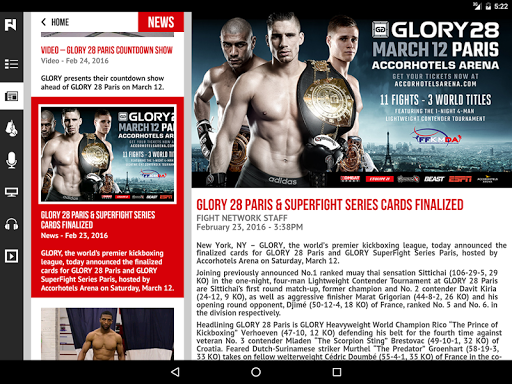 Fight Network Tablet Screenshot 2 - AppWisp.com