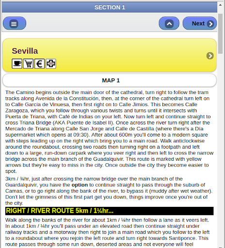 Vía de la Plata Guide Screen 2