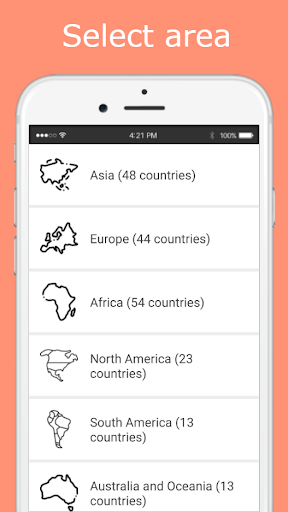 Android application Countries and capitals game screenshort