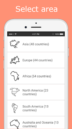 Countries and capitals game - Screenshot 1