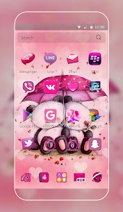 Pink Love Bear Theme For PC installation