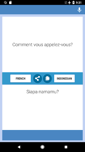 Android application French-Indonesian Translator screenshort