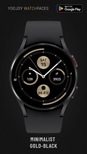 Android application Minimalist GoldBlack WatchFace screenshort