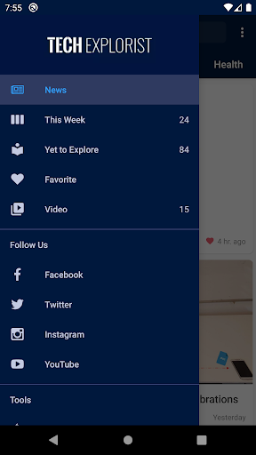 Android application Tech Explorist screenshort