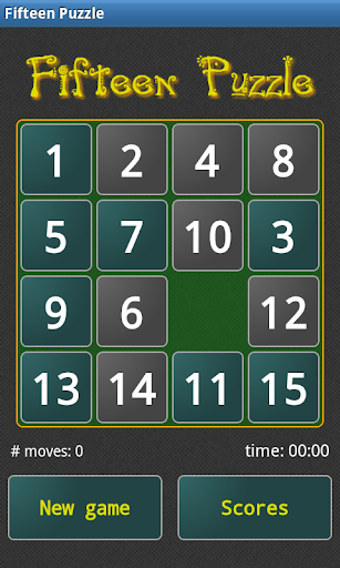 Android application Fifteen Puzzle screenshort