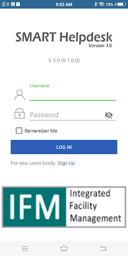 Android application ifms - self service helpdesk screenshort