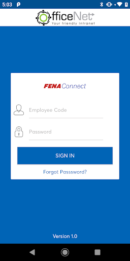 Android application Officenet HR App Fena Connect screenshort