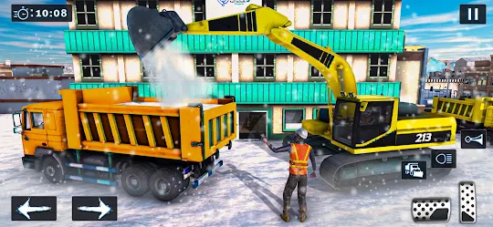 大型挖掘機雪地遊戲 3D