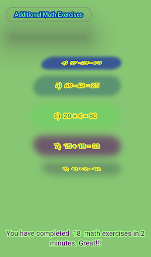 Mental Arithmetic Exercise Screen 2