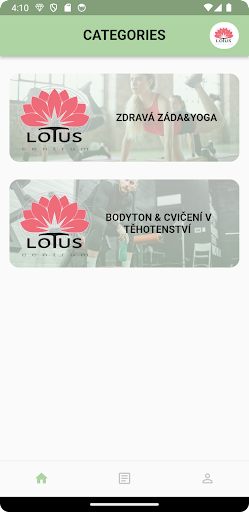 Android application FITappLOTUS screenshort
