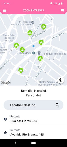 Android application zoom entregas screenshort
