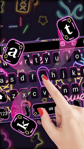 Neon Doodle Keyboard Theme Screen 3