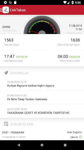 Android application Çek Takas screenshort