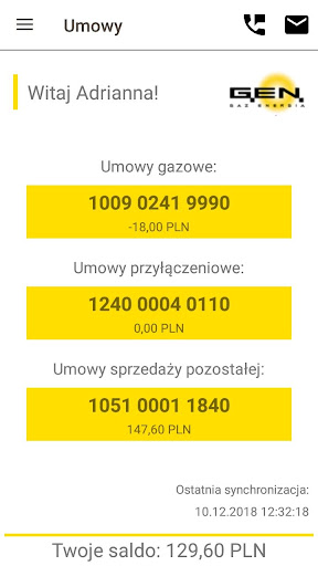 Android application G.EN. Gaz Energia screenshort