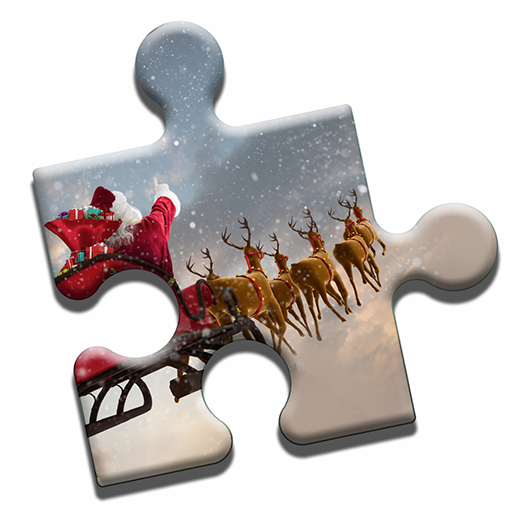 Santa and the Reindeers Puzzle logo