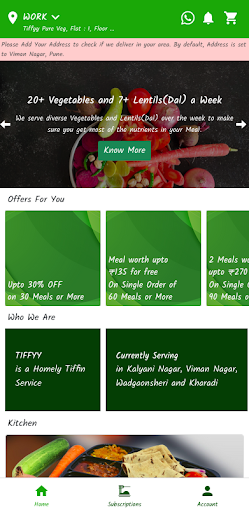 Android application Tiffyy Pure Veg Tiffin Service screenshort