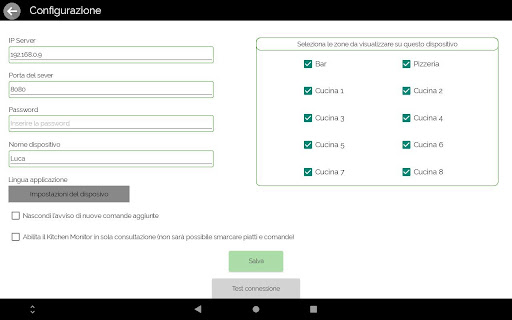Comanda Facile Monitor Screen 3