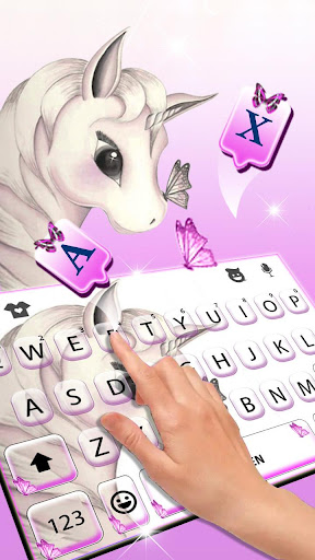 Silver Unicorn Butterfly Keybo Screen 2