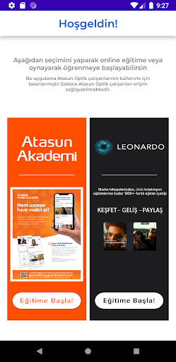 Android application Atasun Akademi screenshort