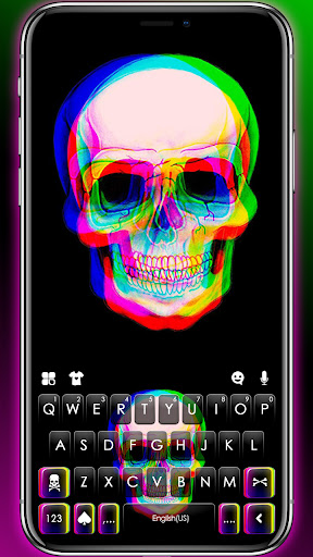 Android application Glitch Color Skull Theme screenshort
