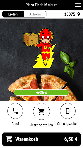 Android application Pizza Flash screenshort