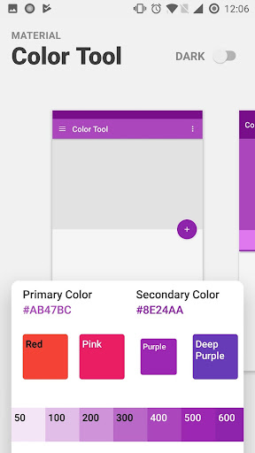 Android application Material Color Tool screenshort