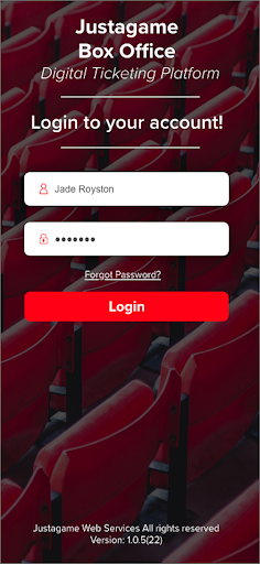 Android application Justagame Tickets screenshort