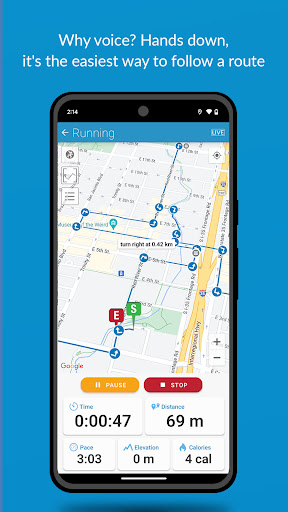 Screenshot of RunGo: voice-guided run routes