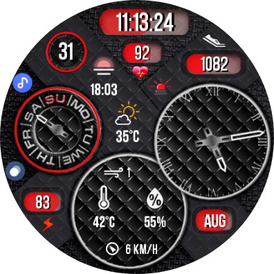 N-SPORT608 Black2B Watch Face screenshot 8