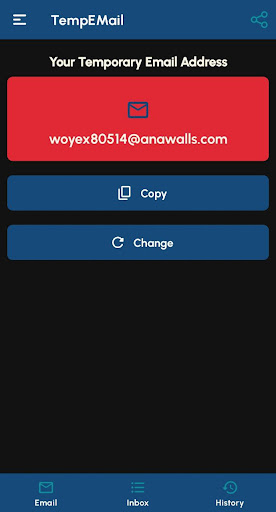 Android application TempEMail screenshort