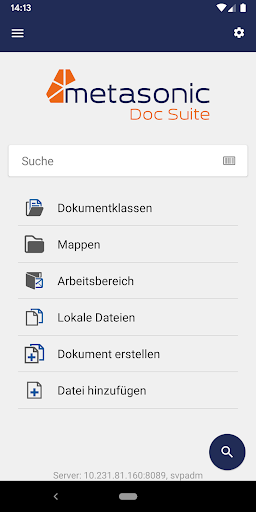 Android application metasonic® Doc Client screenshort
