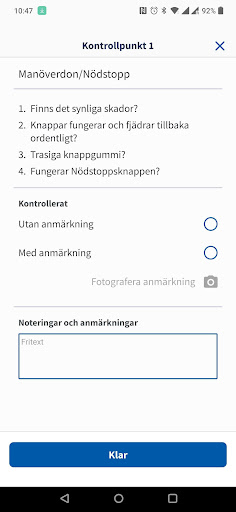 ABUS Daglig kontroll Screen 2