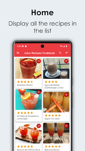 Android application Juice Recipes Cookbook screenshort